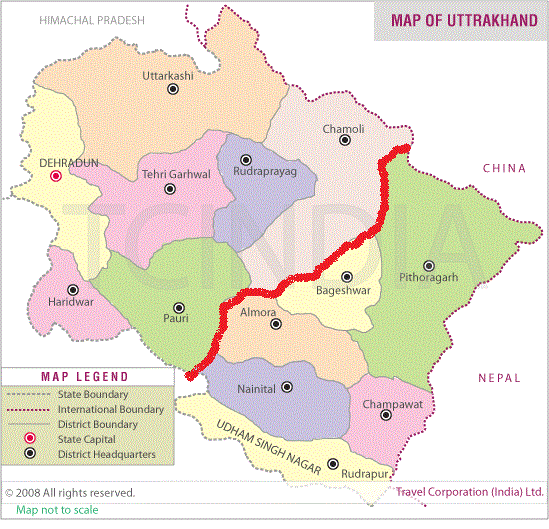 map of uttarakhand